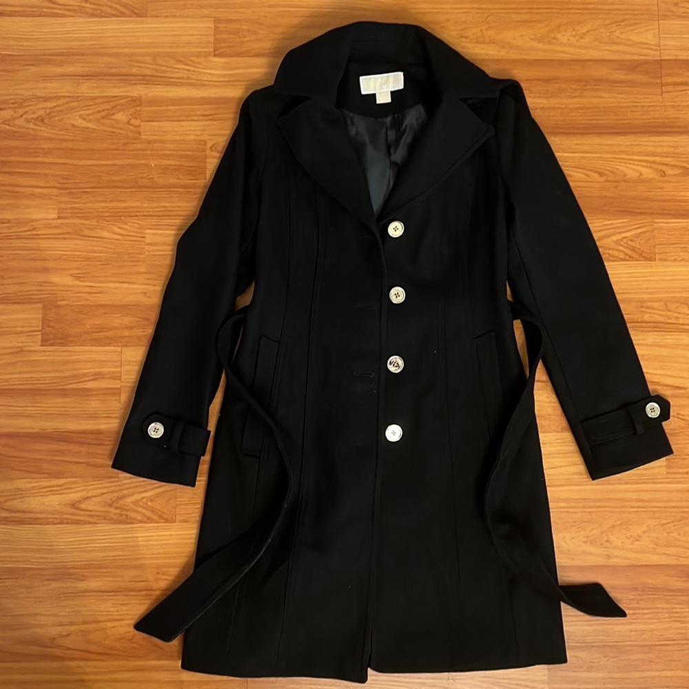 Michael Kors Black Coat with Detachable Hood XS